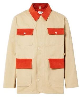 Bode Corduroy-Trimmed Cotton Twill Field Jacket - Orange