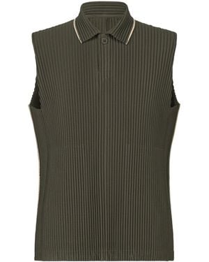 Homme Plissé Issey Miyake Homme Plissé Issey Miyake Pleated Sleeveless Shirt - Green