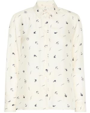 Weekend by Maxmara Printed Silk Shirt - Natural