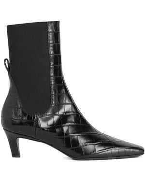 TOTEME Embossed Chelsea Boots - Black