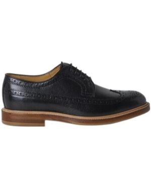 Brunello Cucinelli Lace-Up Leather Brogues - Black