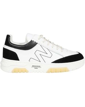 Weekend by Maxmara Orlaya Leather Logo-Detail Trainers - White