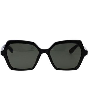 McQueen Eyewear Geometric Frame Sunglasses - Black