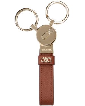 Ferragamo Ferragamo Logo Engraved Key Chain - White