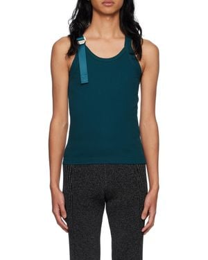 Dion Lee Buckled Fine-Ribbed Tank Top - Blue