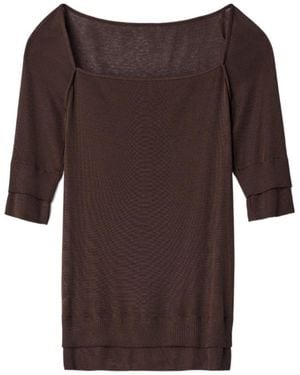 Lemaire Three-Quarter Sleeve Top - Brown
