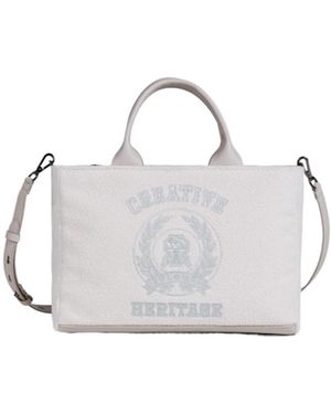 Brunello Cucinelli Textured Embroidery Tote Bag - White