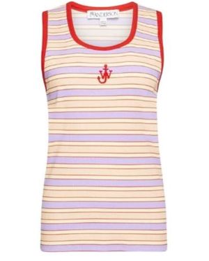 JW Anderson Jw Anderson Contrast Trim Striped Vest - Pink