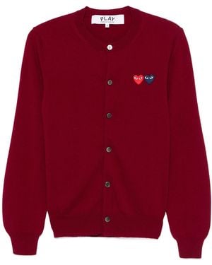 COMME DES GARÇONS PLAY Comme Des Garçons Play Crewneck Knitted Cardigan - Red