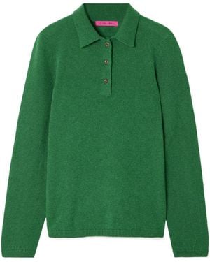 The Elder Statesman Laurel Cashmere Polo Shirt - Green