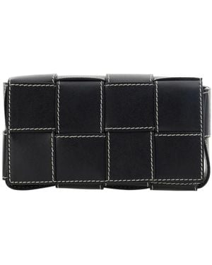 Bottega Veneta Mini Cassette Flap Belt Bag - Black