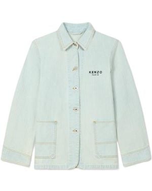 KENZO 'Boke Flower' Embroidered Workwear Jacket - Blue
