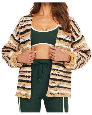The Upside Bohemia Mari Striped Crochet Cardigan - Multicolour