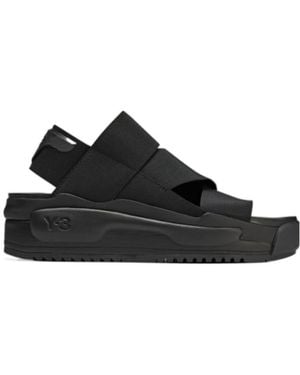Y-3 Logo Embossed Open-Toe Sandals - Black
