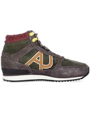 Armani Jeans Logo Details Casual Sports Shoes - Brown
