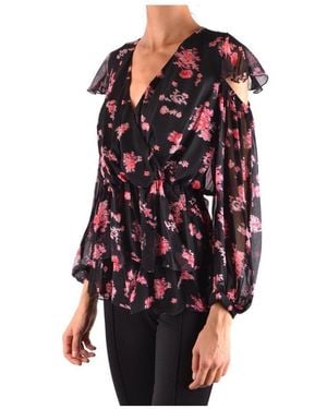 Pinko Logo Long-Sleeved Blouse - Red