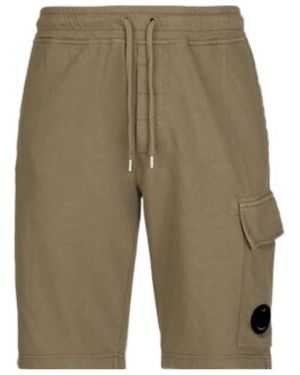 C.P. Company Lens-Detail Cotton Bermuda Shorts - Green