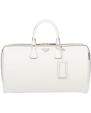 Prada Saffiano Leather Travel Bag - White