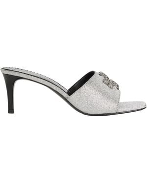 Tory Burch Sequin Heeled Slippers - White