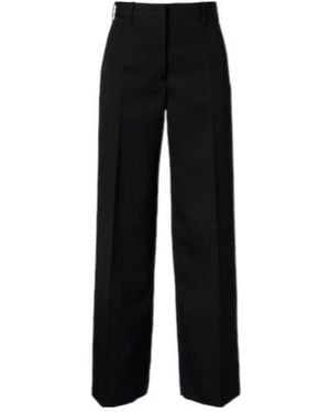 Jil Sander Low-Rise Wool Straight Pants - Black