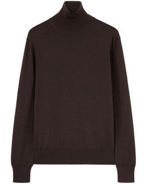 Agnona Ribbed-Knit Turtleneck Jumper - Brown