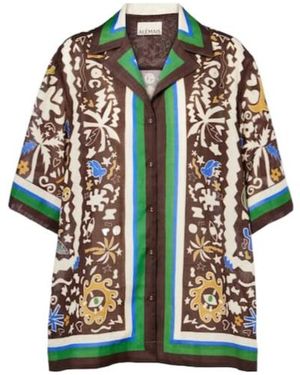 ALÉMAIS Maroc Printed Oversized Ramie Shirt - Multicolour