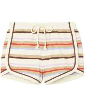 Veronica Beard Mulberry Striped Shorts - Natural