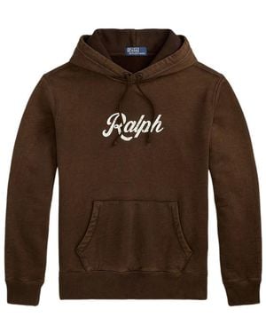 Polo Ralph Lauren Logo-Print Drawstring Hoodie - Brown