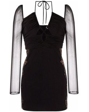 Self-Portrait Plain Jersey Hollow Mini Dress - Black