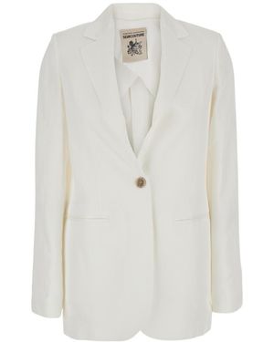 Semicouture Button-Down Suit Jacket - White
