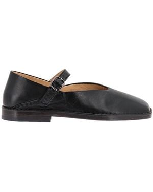 Lemaire Buckled Square Toe Shoes - Black