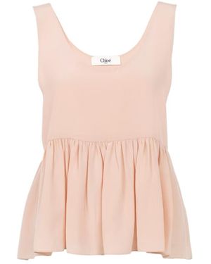 Chloé Chloé Gathered Sleeveless Top - Pink