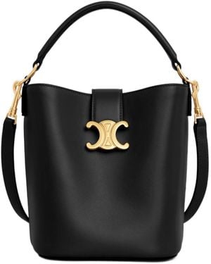 ショルダーバッグ・ポシェット CELINE Louise Small leather bucket bag black Celine Louise Small Secchiello in Black | Lyst