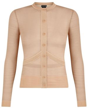 Tom Ford Cardigan Crew Neck Sweater - Natural
