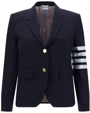 Thom Browne 4-Bar Cropped Blazer - Blue