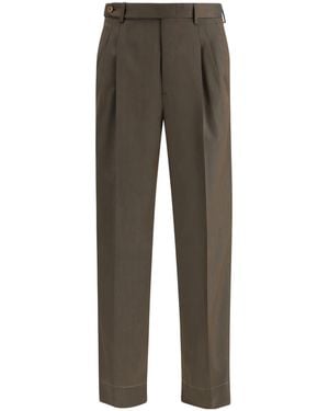 Brioni Straight-Leg Pleated Tailored Pants - Gray