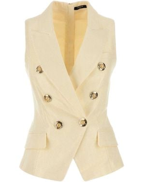 Balmain Double Breasted Gilet - Natural