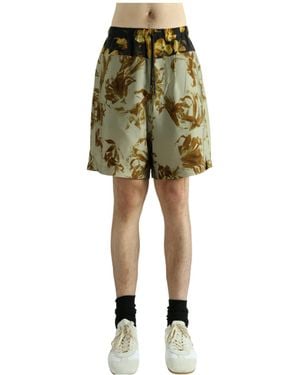 Dries Van Noten Floral Printed Drawstring Shorts - Green