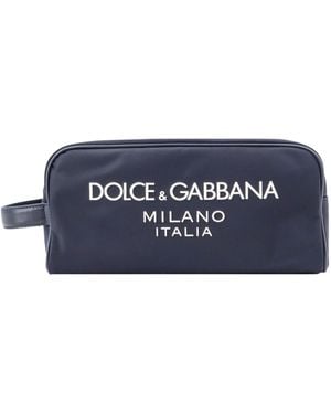Dolce & Gabbana Dolce Gabbana Logo Printed Beauty Case - Blue
