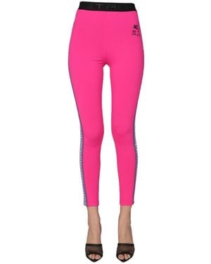 Etro Striped High Waist Leggings - Pink