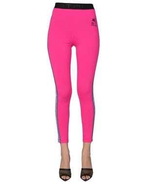 Etro Striped High Waist Leggings - Pink
