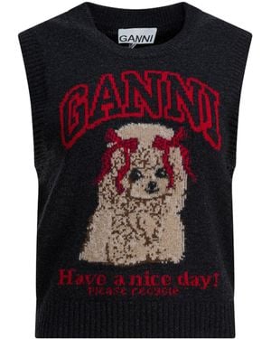 Ganni Graphic Jumper - Black