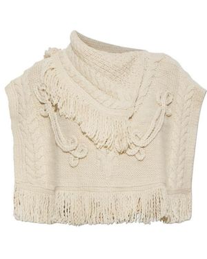 Isabel Marant Isabel Marant Étoile Kacie Fringed Knit Cape - Natural