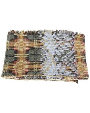 Dries Van Noten Teepee Plaid Fringe Scarf - White