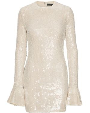 ROTATE BIRGER CHRISTENSEN Sequin Embellished L/S Mini Dress - White