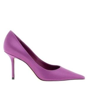 Jimmy Choo Love 85 Pointed-Toe Slip-On Court Shoes - Purple