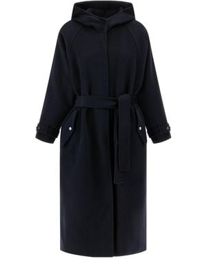 Pinko Belted Hooded Coat - Black