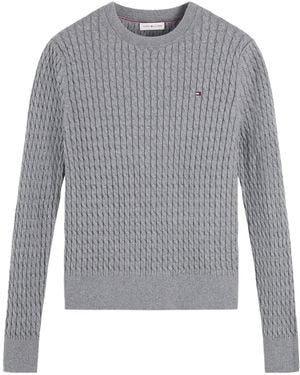 Tommy Hilfiger Cableknit Crewneck Sweater - Gray