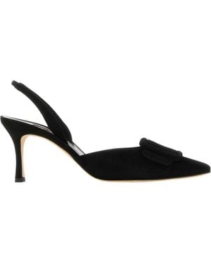 Manolo Blahnik Maysli Slingback Sandals - Black