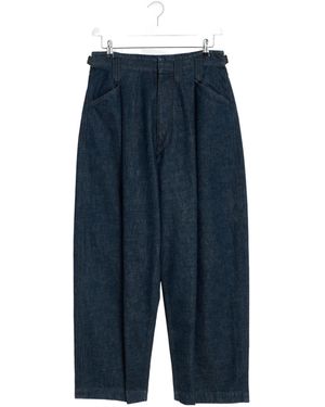 Lemaire Pleated Workwear Jeans - Blue